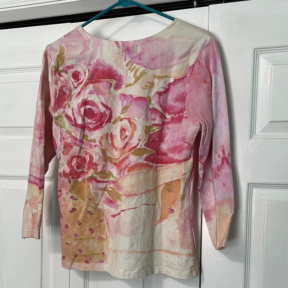 Pink Graphic 3/4 Sleeve Shirt - Picture 6 of 6